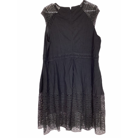 NWT Sonja Betro Black Crochet Lace Mini Dress 2X - Picture 6 of 9